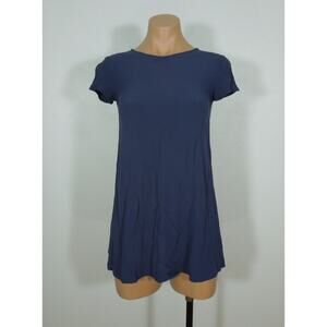 FOREVER 21 Tunic Top XS Navy Blue Rayon Extra Small